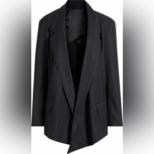 COS Draped Pinstripe Wool Blend Blazer, NWT, size EUR 38 (US M)